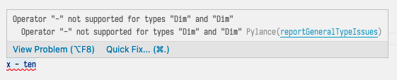 Screenshot of VS Code showing a type error